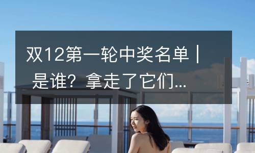 双12第一轮中奖名单 | 是谁？拿走了它们......