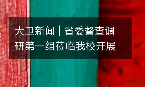 大卫新闻 | 省委督查调研第一组莅临我校开展党的建设工作督查调研