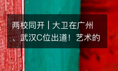 两校同开 | 大卫在广州、武汉C位出道！艺术的火炬将传遍全国。