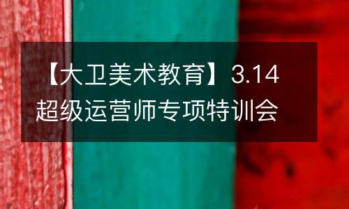 【大卫美术教育】3.14超级运营师专项特训会议圆满成功举办