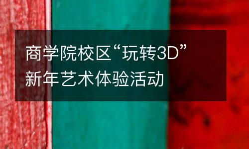 商学院校区“玩转3D”新年艺术体验活动