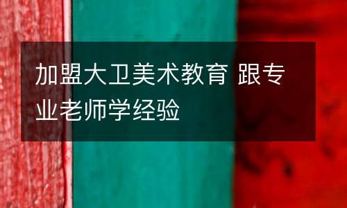 加盟大卫美术教育 跟专业老师学经验