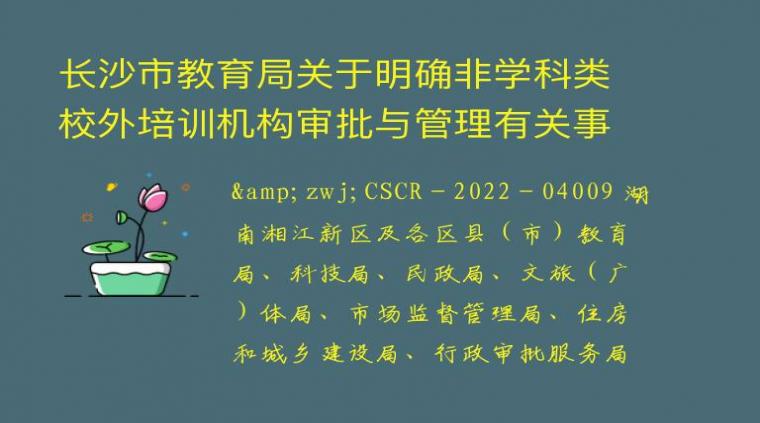 长沙市教育局关于明确非学科类校外培训机构审批与管理有关事项的通知